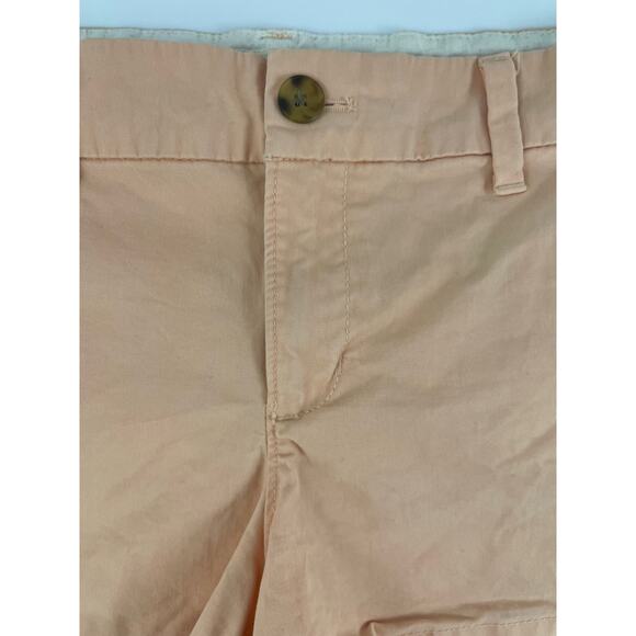 Old Navy Size 4 Standard Cotton Shorts Peach Button Zipper Women Chino Stretch - Picture 4 of 7